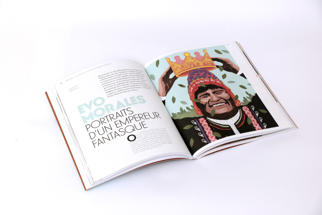 24h01 N°4 — Article : Evo Morales, portrait d'un empereur fantasque — Textes : Sophie Mignon — Illustrations : Nathan St John